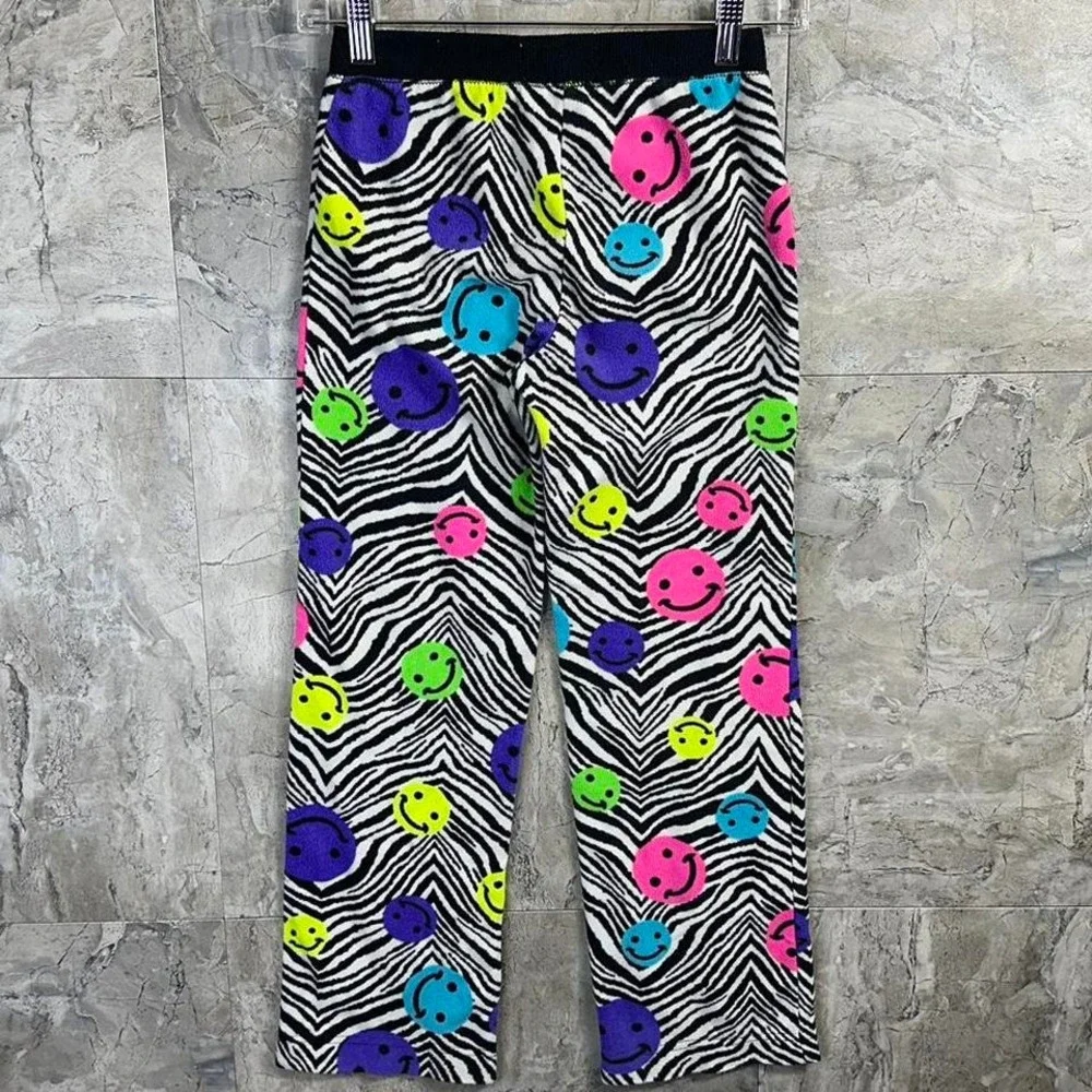 P.S. Aeropostale  smiley‎ face zebra print loungewear pants Girls kids Size 10